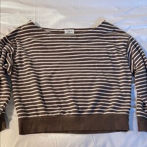 American Eagle Outfitters Chocolate and Cream Striped Top
